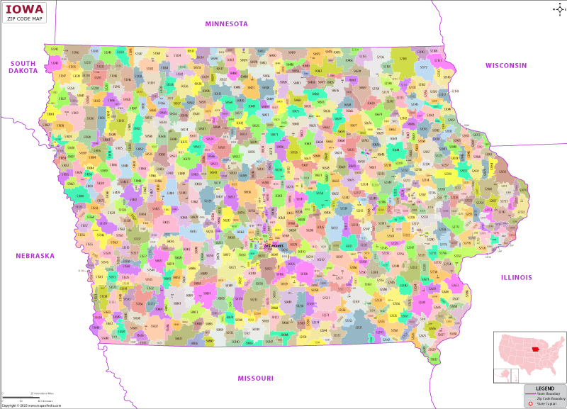 Zip Codes List For Iowa Iowa Zip Code Map
