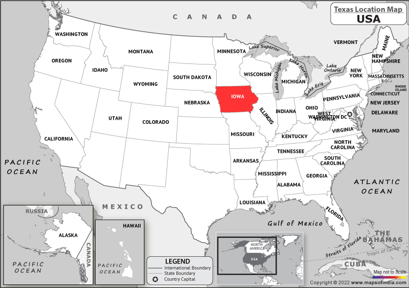 iowa Location Map