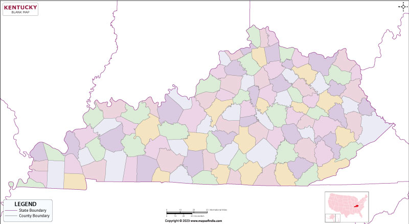 Kentucky Blank Map Outline Map Of Kentucky Kentucky Blank Outline Map