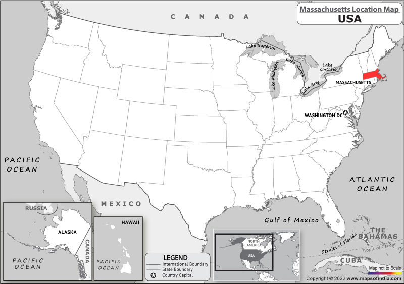 black and white political map of massachusetts