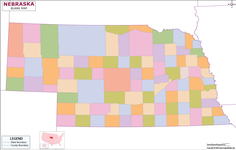 Blank Outline Map of Nebraska