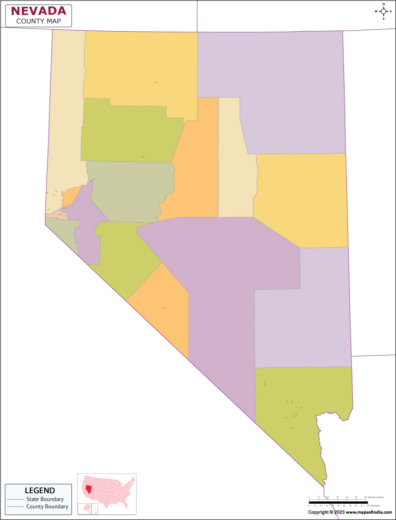 Blank Outline Map of Nevada