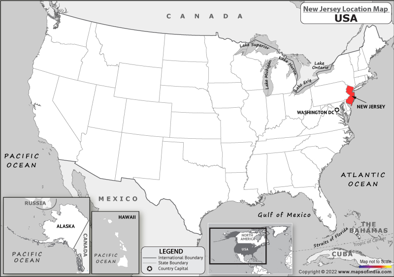 Where is New Jersey Located in USA?