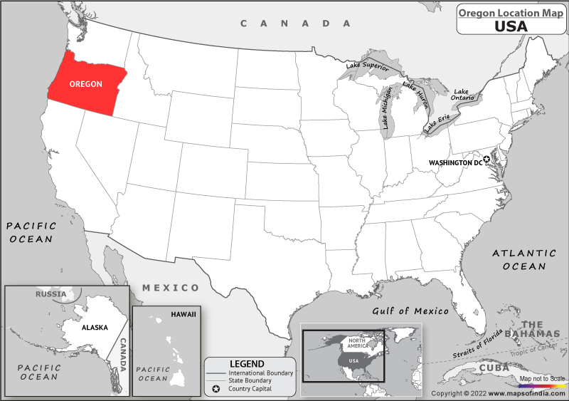 Where is Oregon Located in USA?