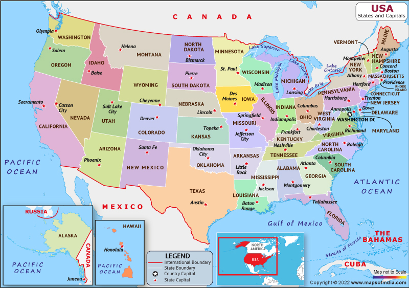 USA State and Capital Map