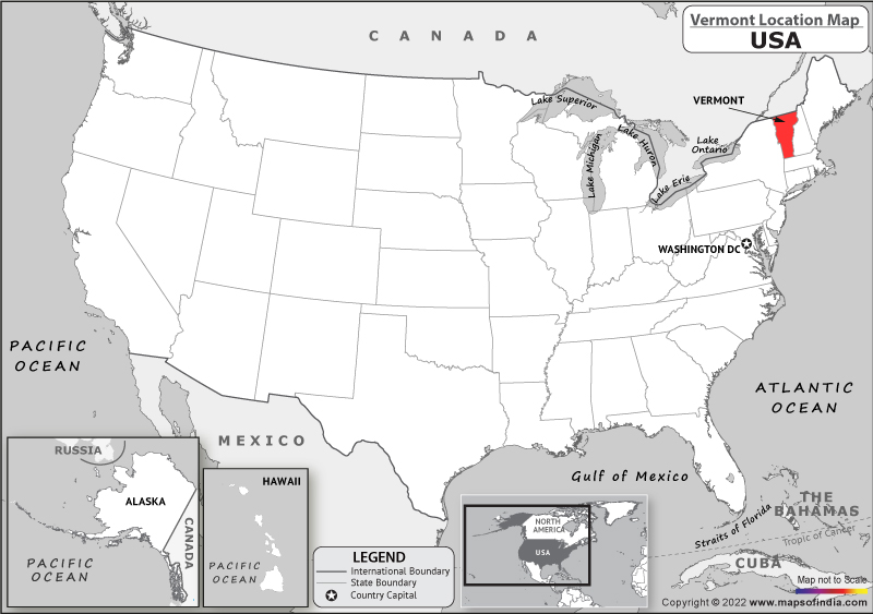 vermont Location Map