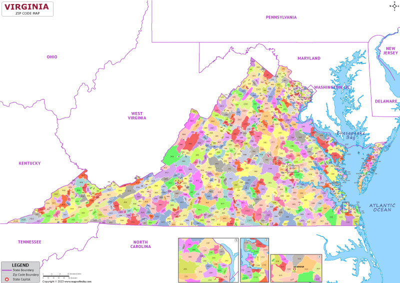 Virginia zip code map