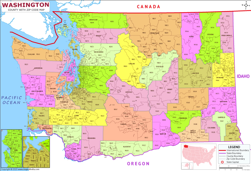Washington zip code map