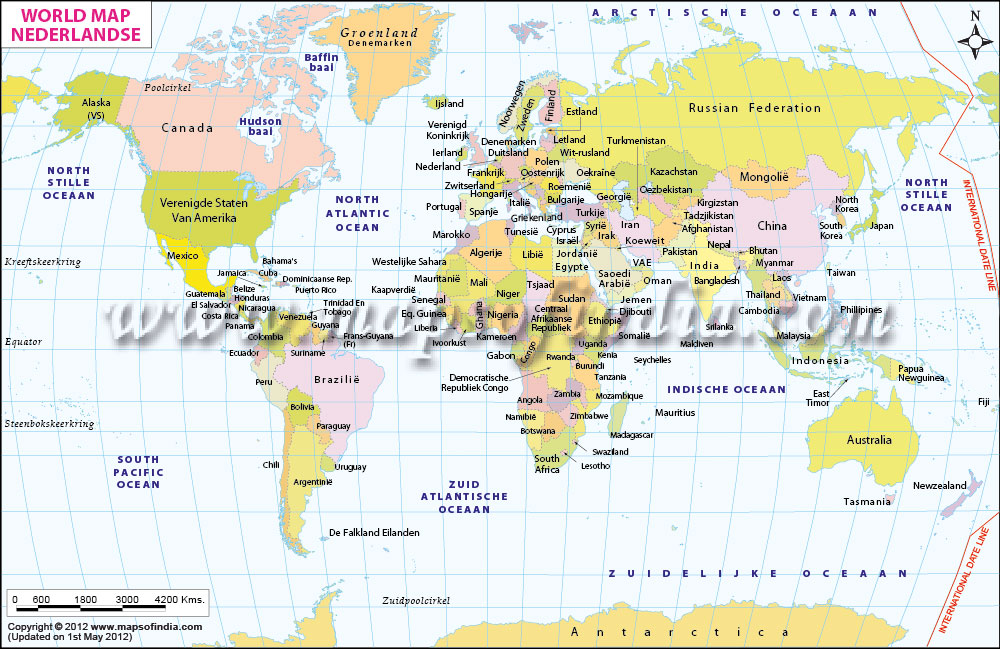 World Map in Dutch
