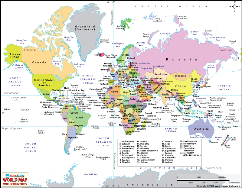 World Political Map Printable List Of Countries Of The World Continents World Political Map Printable List Of Countries Of The World Continents
