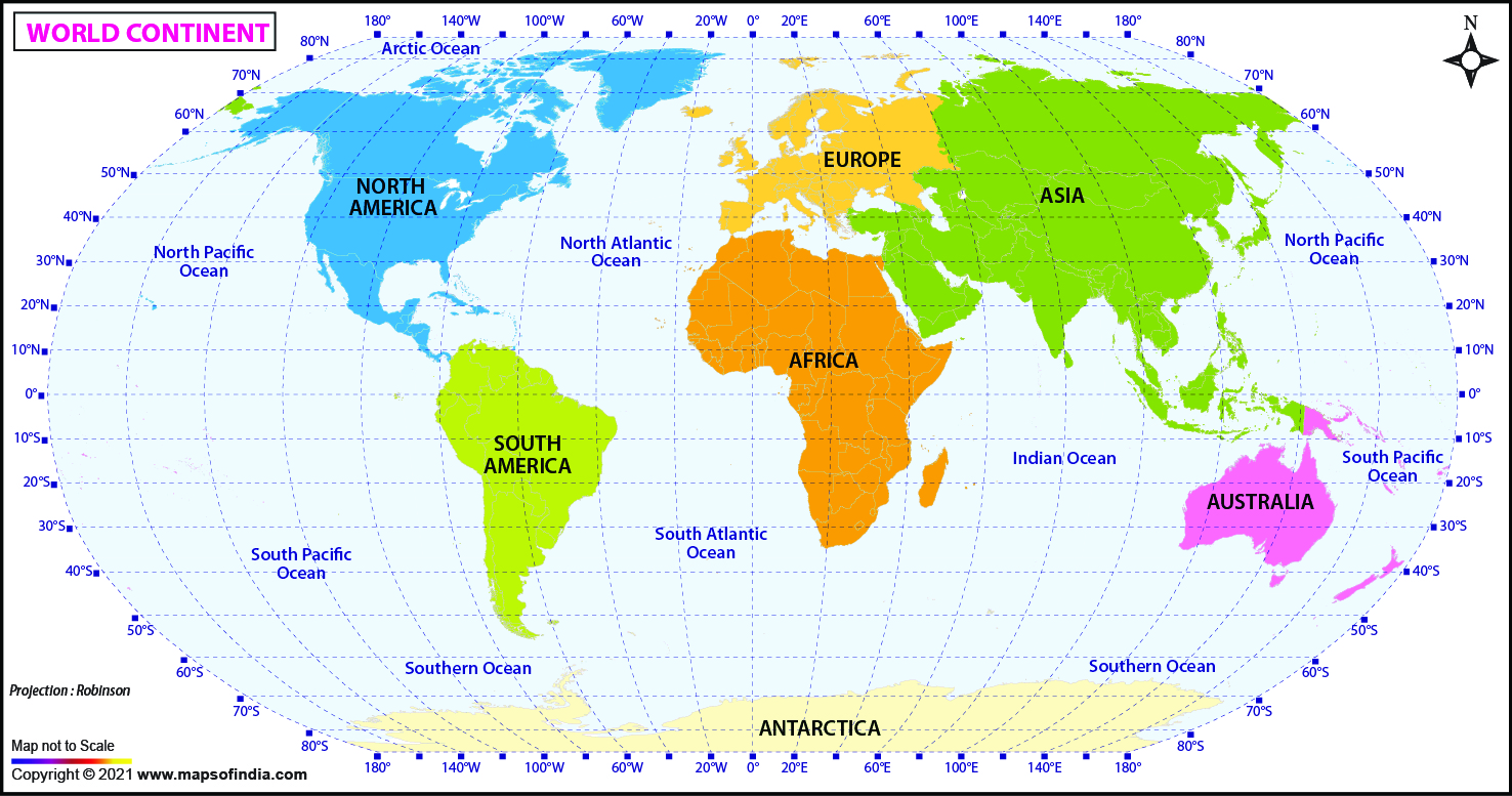 All Continents In World Map 