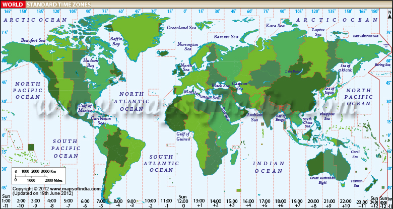 World Time Zones Map World Time Zones