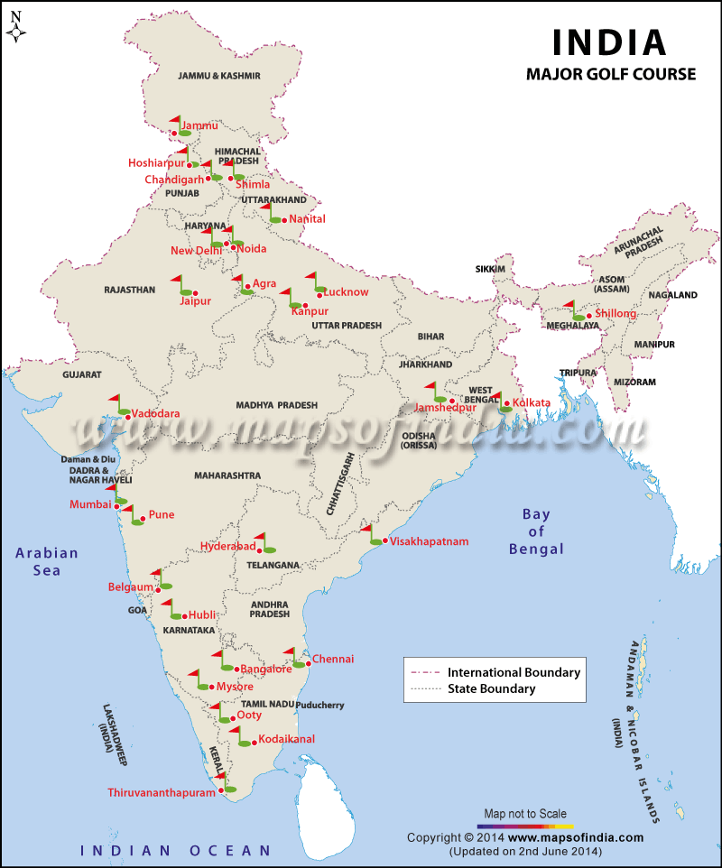 Major Golf Courses in India